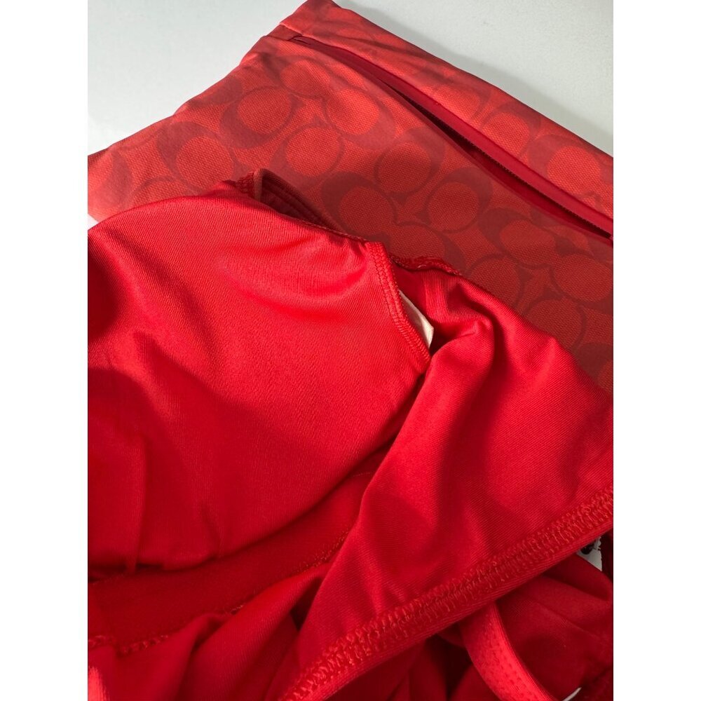 Coach Women’s One Piece Swimsuit Bathing Suit Authentic Signature Red Sz XS NEW - Picture 10 of 14